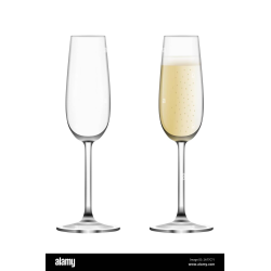 2 verres à champagne un plein, l'autre vide