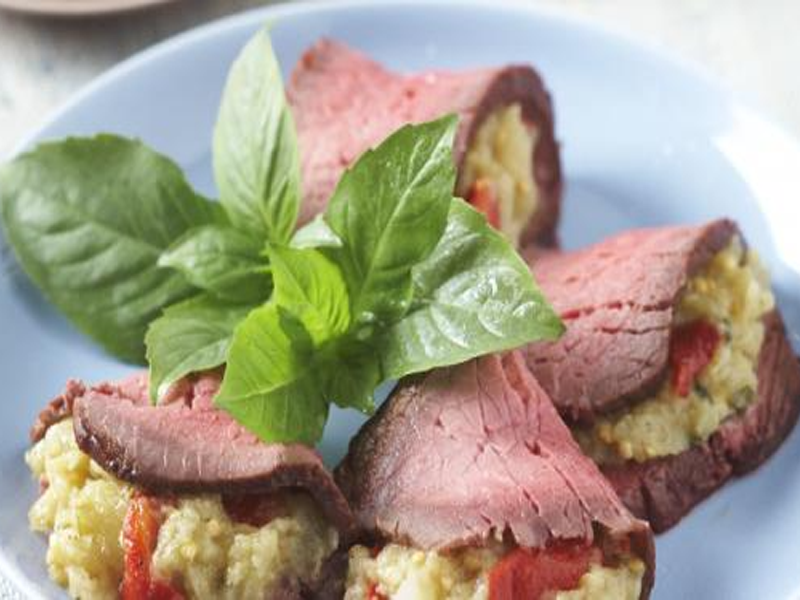 tapas de boeuf au caviar d'aubergine