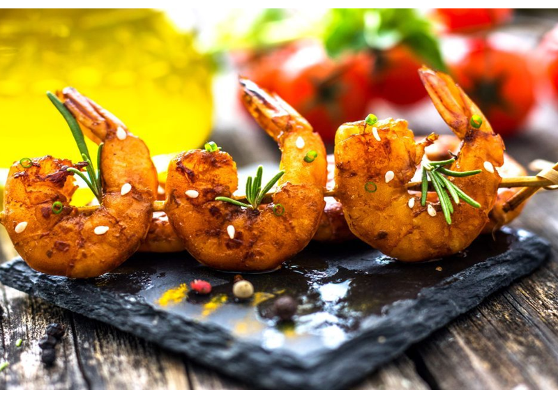 Brochettes de gambas au miel