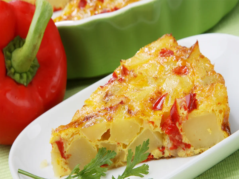 Tortilla pommes de terre et poivrons