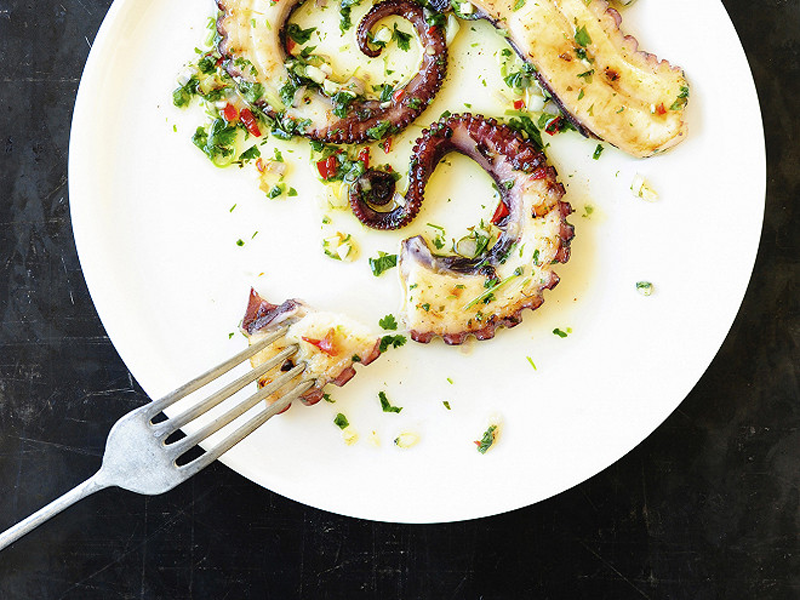 Poulpe sauce chimichurri (twist argentin)