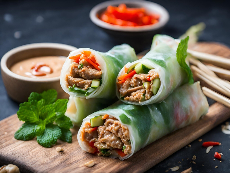 Rouleaux de printemps au thon 