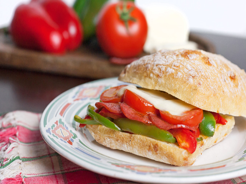 Club sandwich poivrons chorizo